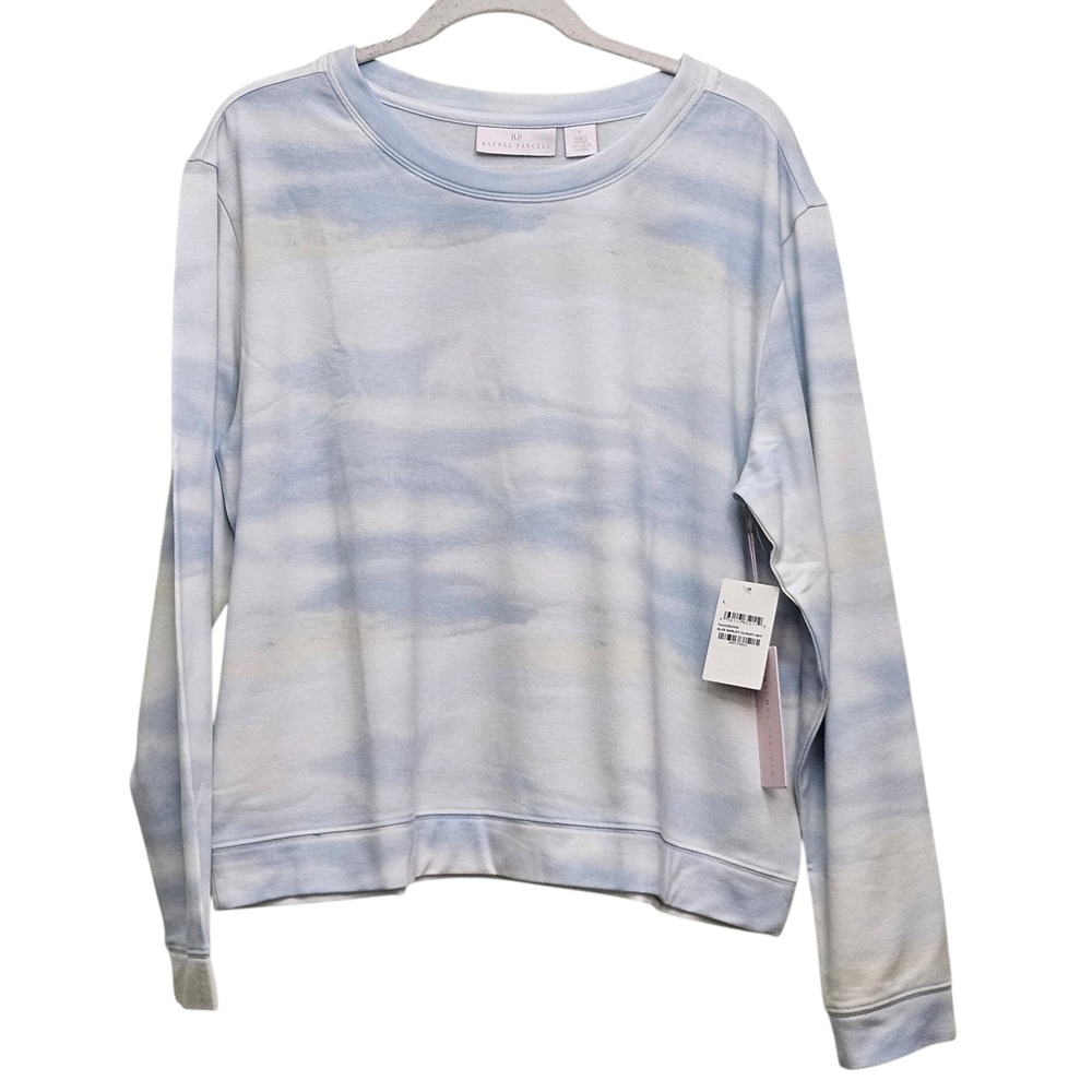 Rachel Parcell Sweatshirt Womens Large Blue Cloud Print Long Sleeve Pullover‎ - Picture 2 of 9